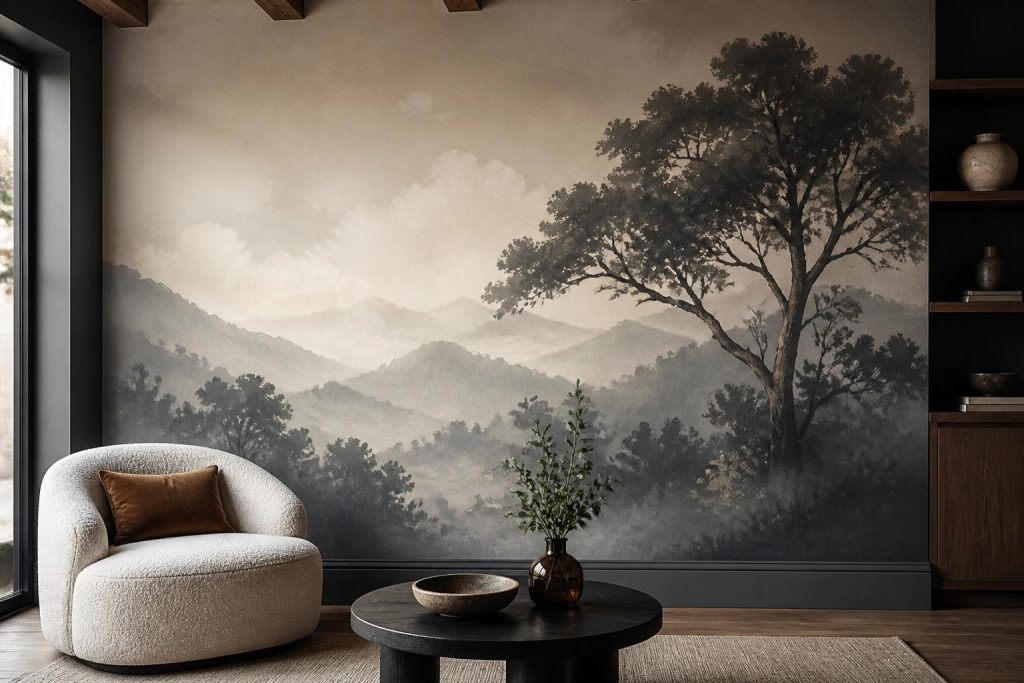 Bespoke mural on a feature wall.