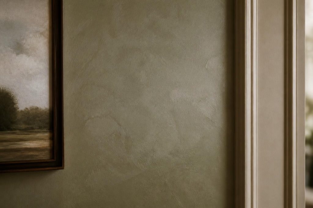 Close-up of hand-painted decorative wall texture.